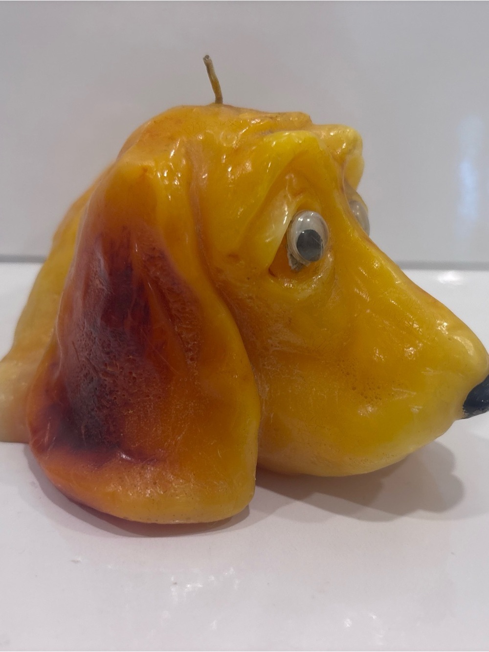 Vintage Made in USA Basset Hound Novelty Wax Candle with Googly Eyes – Unused - Picture 4 of 10